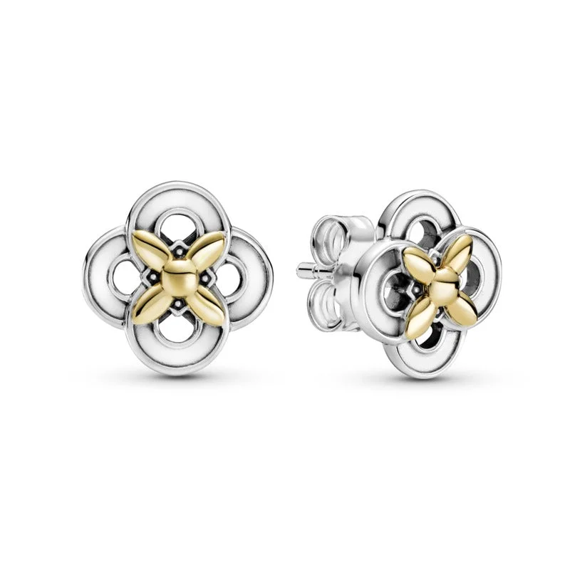 Designer Necklaces For Men -Silver Dangle Earrings-Two-tone Flower Stud Earrings 299349C00