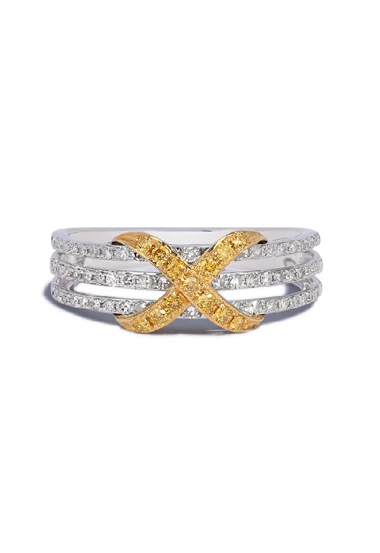 Women's Wedding Rings With Sapphire Stones-Canare 14K 2-Tone Gold Yellow and White Diamond Band, 0.35 TCW