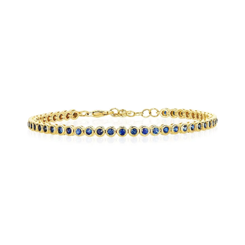 Unique Bracelets For Women-Dainty Bezel Set Gemstone Tennis Bracelet