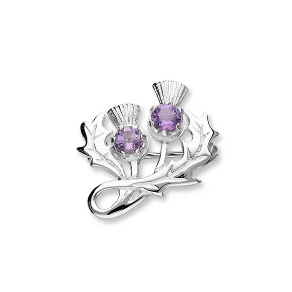 Brooch for Special Gifts-Thistle Silver Brooch CB34