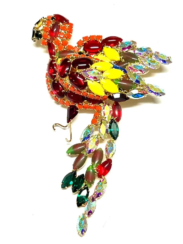 Custom Enamel Brooch-Moans Couture - Paradise Parrot