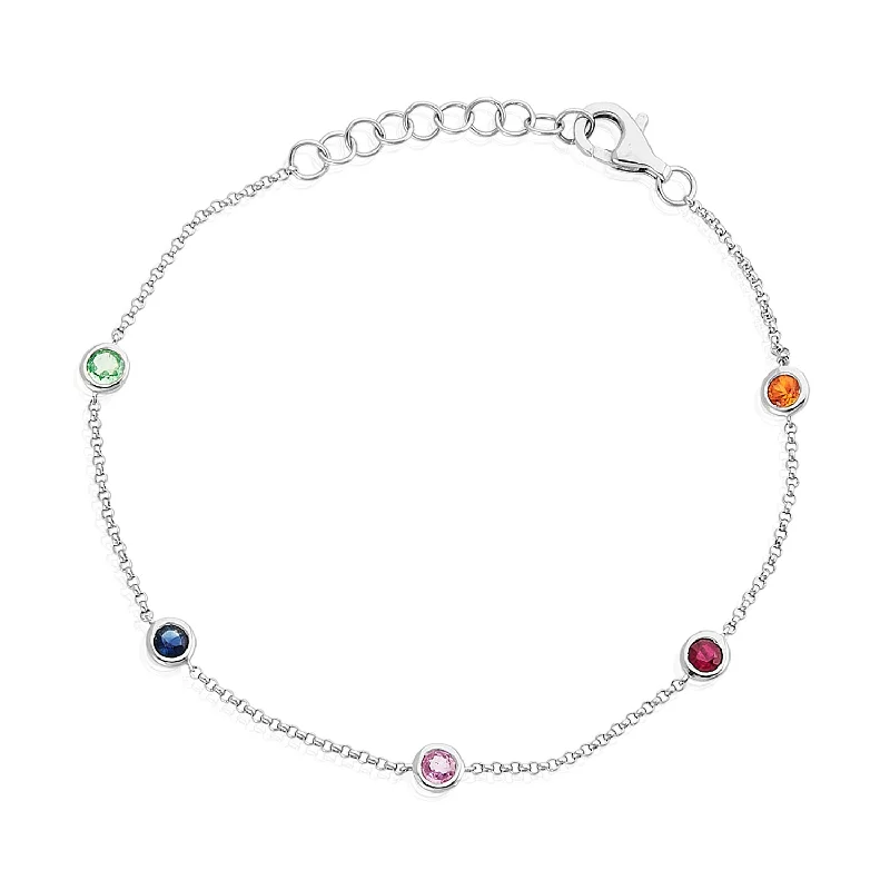 Pearl and Diamond Bracelets-Birthstone Bezel Bracelet