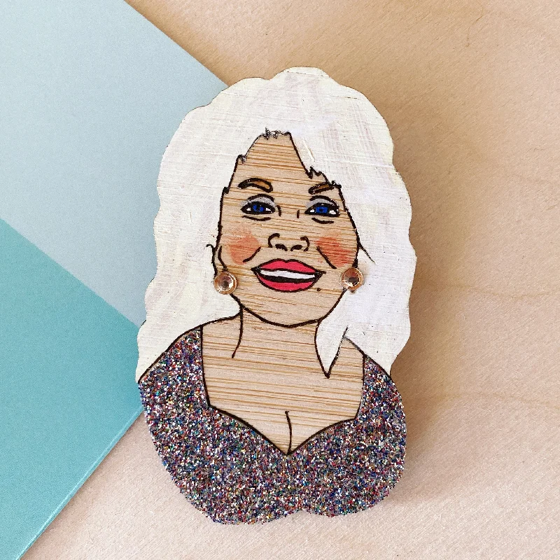 Crystal Encrusted Brooch-Brooch: Dolly Parton - Sparkle