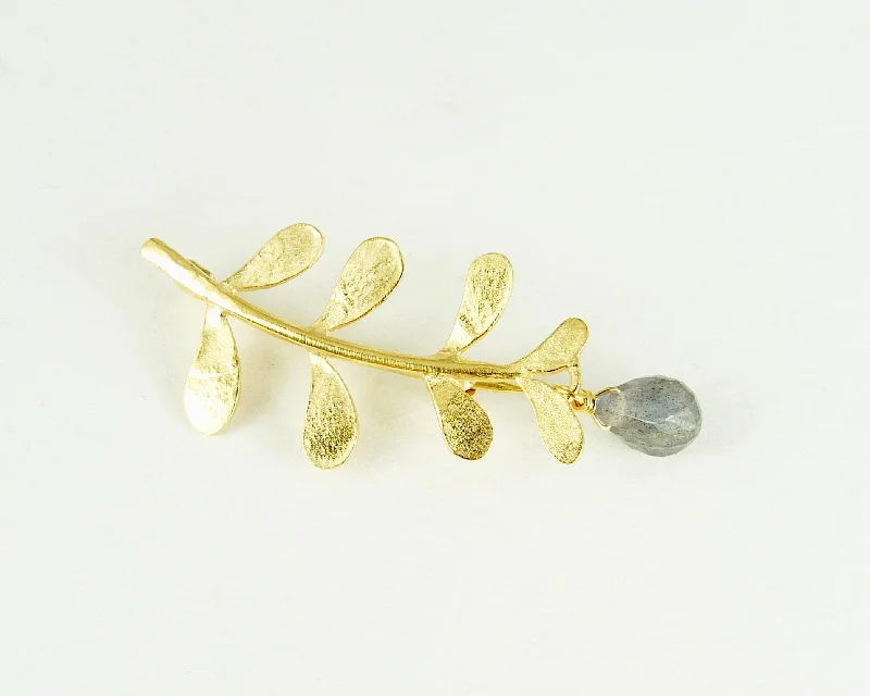 Fashion Crystal Brooch Pin-Evie Brooch With Labradorite