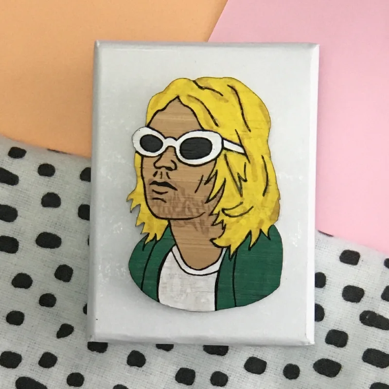 Art Nouveau Brooch-Brooch: Kurt Cobain