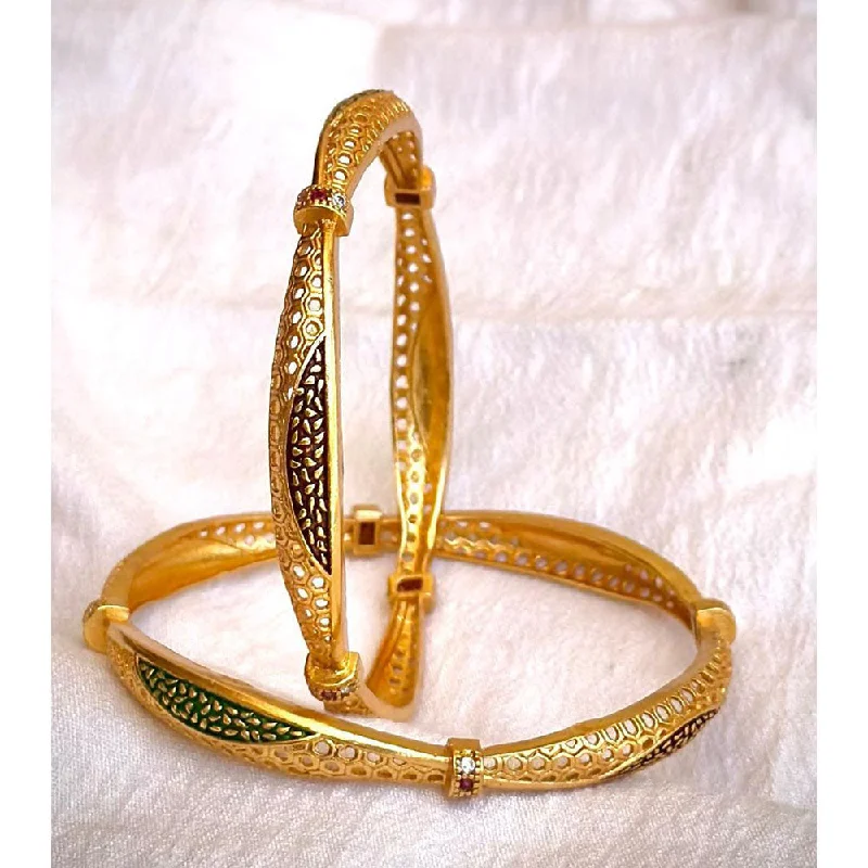 Rose Gold Bangles For Stylish Appeal-SP Jewellery Gold Plated Bangle Set