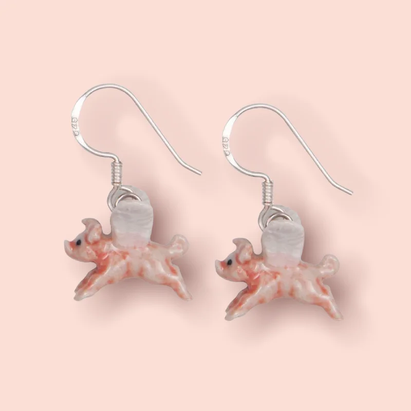 Trendy Necklaces For Fashionistas -Luxury Earrings-Flying pig earrings by And Mary