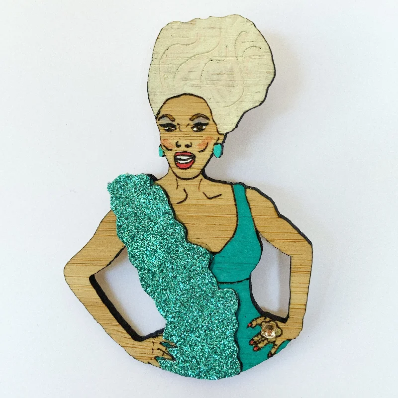 Custom Rhinestone Brooch-Brooch: RuPaul - Shantay You Stay