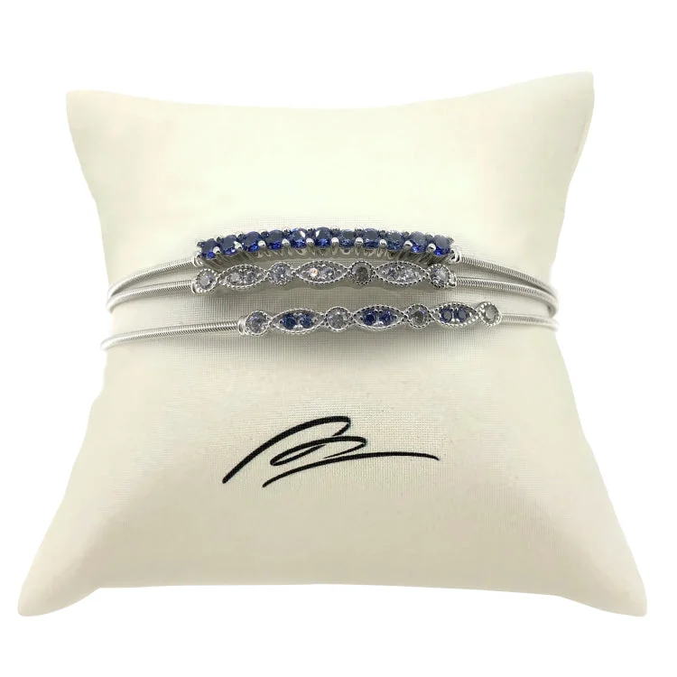 Fashion Beaded Bracelets-Sapphire Stack