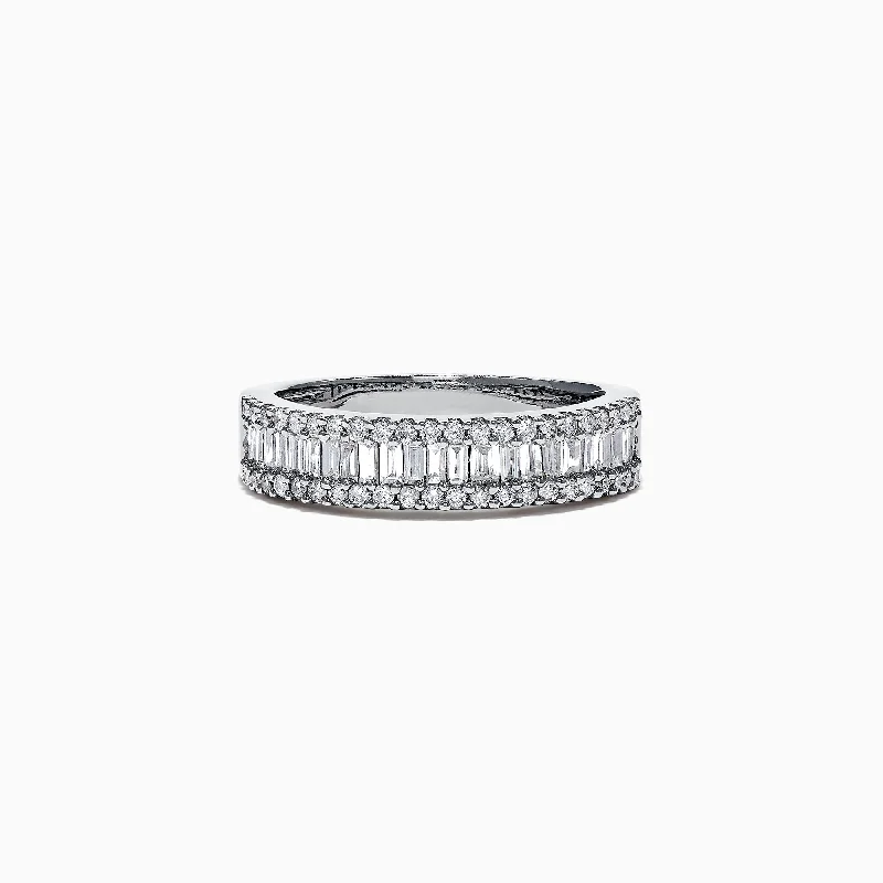 Wedding Rings For Men With Custom Diamonds-Classique 14K White Gold Diamond Ring