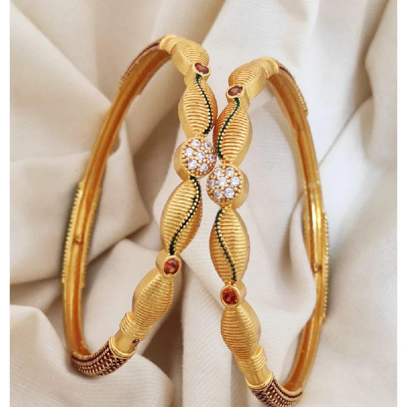 Casual Bangle Sets For Everyday Fashion-SP Jewellery Gold Plated Austrian Stone Bangle Set