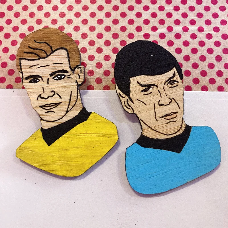 Pearl Brooch for Bridesmaids-Brooch: Captain Kirk or Spock