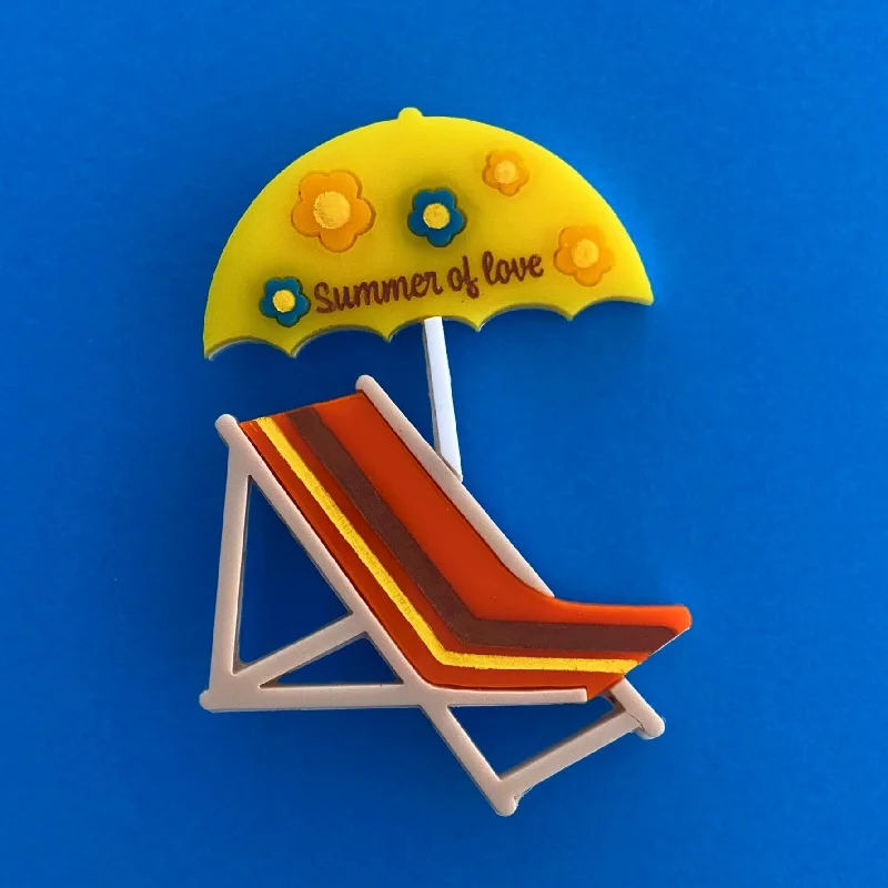 Colorful Enamel Brooch-DECK CHAIR Acrylic Brooch