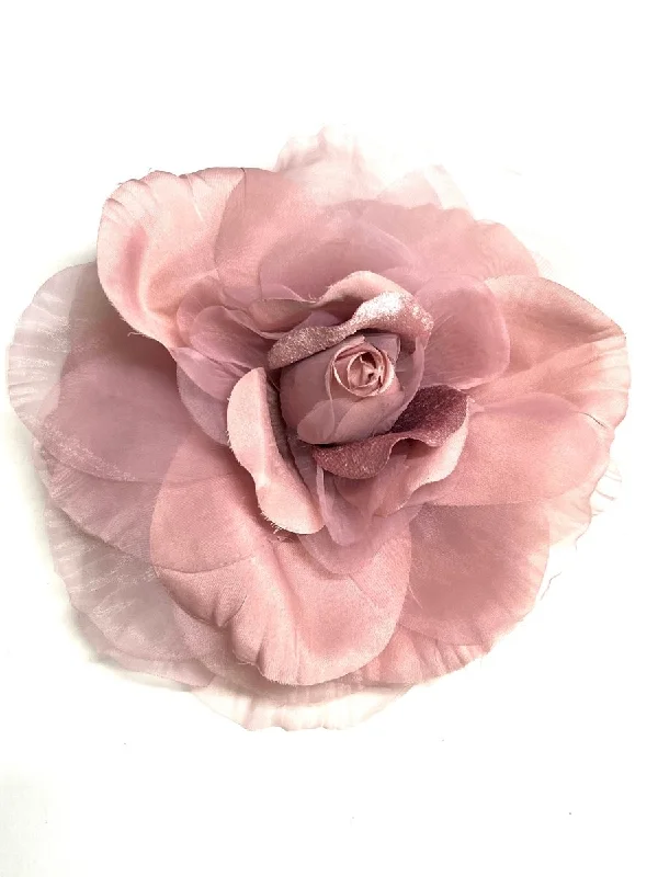 Elegant Silver Pin Brooch-Wild Rose - Silk Brooch