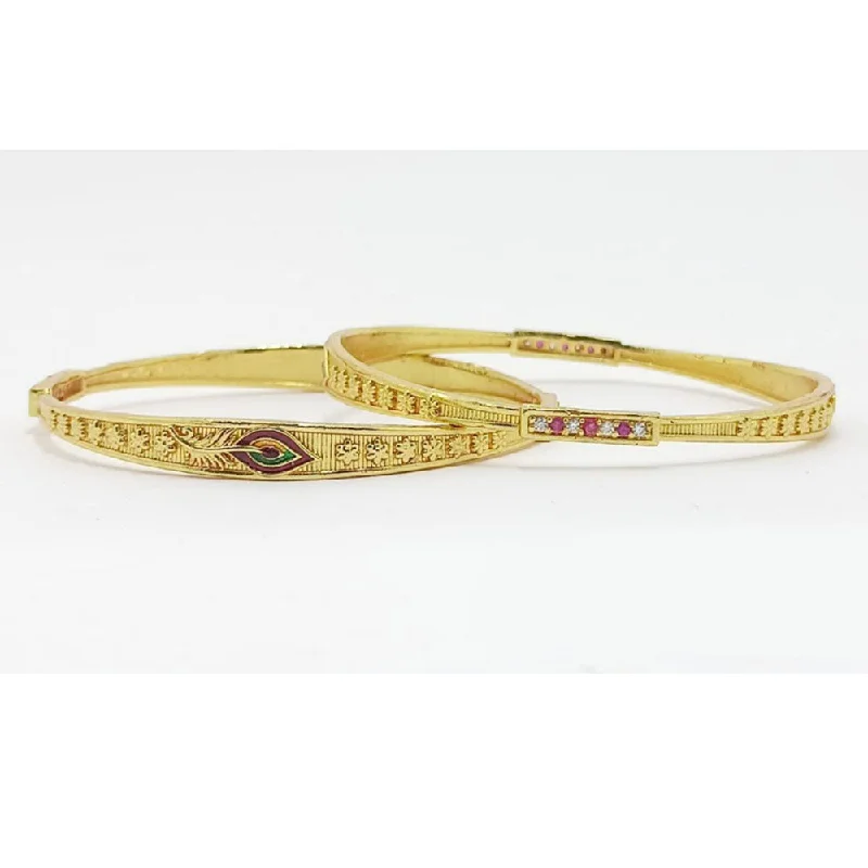 High-Quality Gemstone Bangles For Luxury-SP Jewellery Gold Plated Austrian Stone Bangle Set