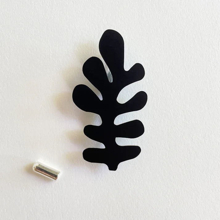 Brooch for Jacket Lapel-Pin Brooch in black aluminium by Tom Pigeon