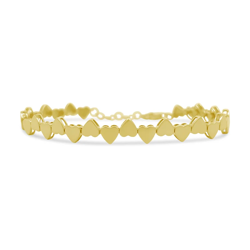 Leather and Bead Bracelets-Rotating Gold Heart Bracelet