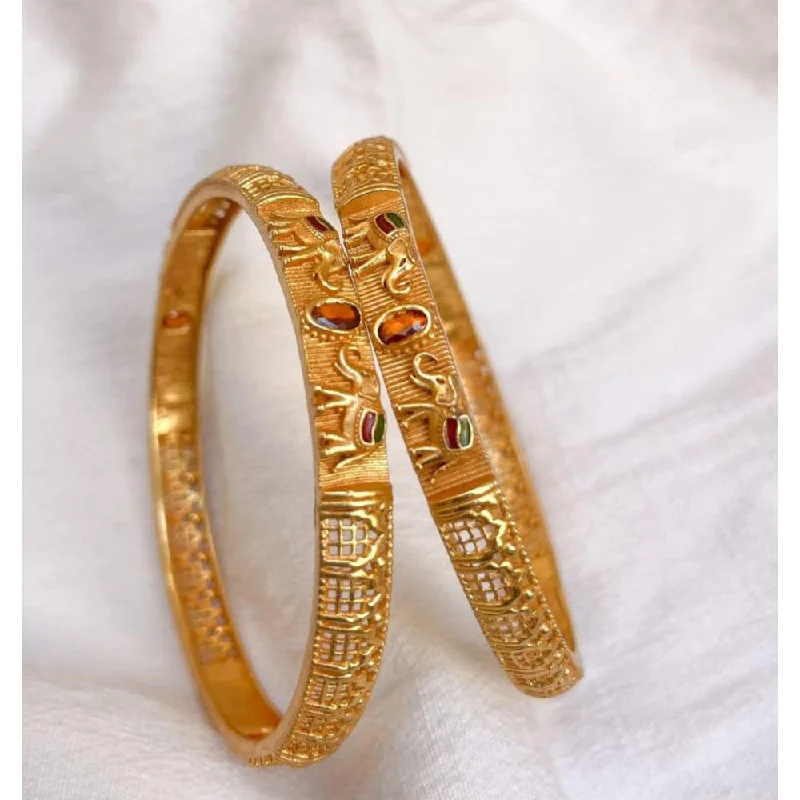 Mixed Metal Bangles For Stylish Combinations-SP Jewellery Gold Plated Bangle Set