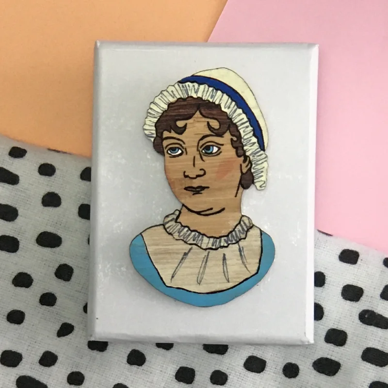 Handcrafted Crystal Brooch-Brooch: Jane Austen