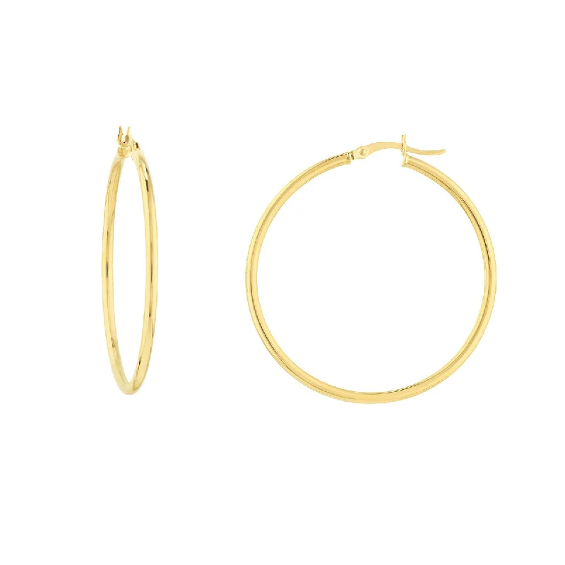 Geometric Gold Necklaces For Stylish Look -Chunky Dangle Hoop Earrings-Yellow Gold Large Hoop Earrings