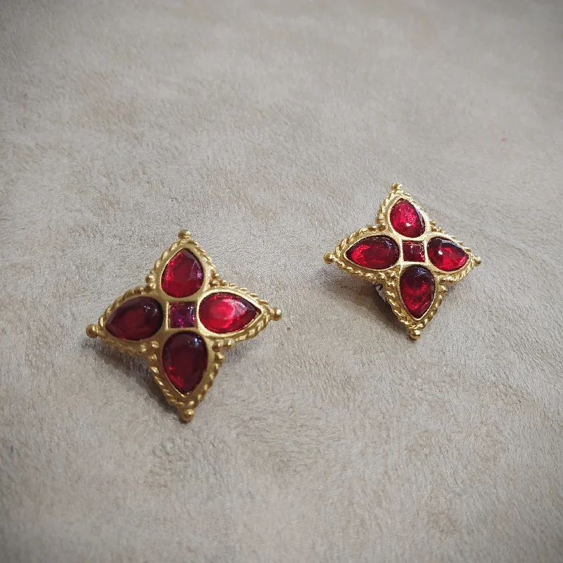 Opal Pendant Necklaces For Unique Style -Fashion Gold Earrings-Red Gold Star Cross clip on earrings by Rima Ariss