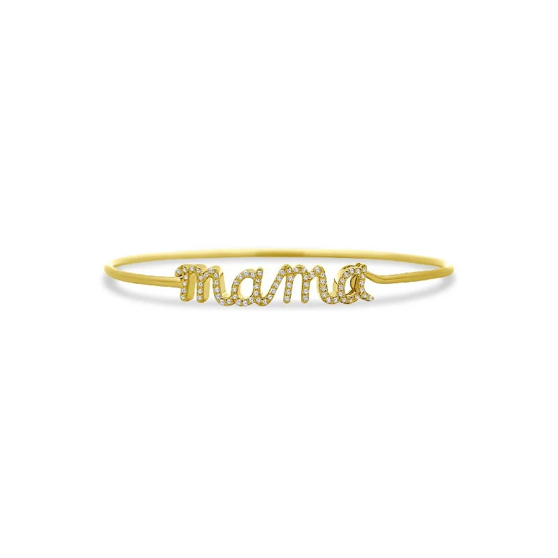 Handcrafted Silver Bracelet Set-Diamond Mama Bangle