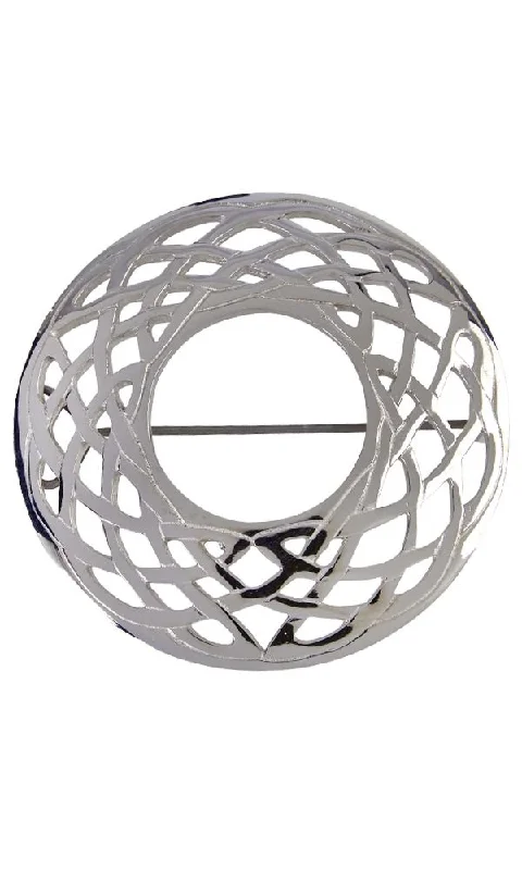 3D Brooch-Plaid Brooch - Plain Celtic Design - Polished Finish