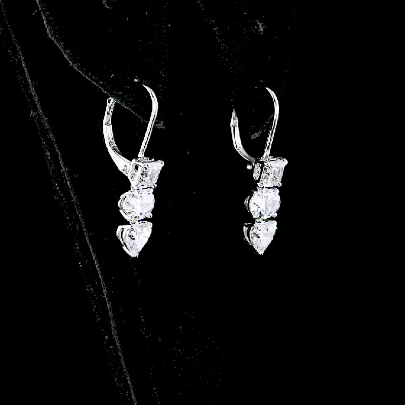 Zodiac Necklaces For Astrological Sign -Orange Earrings-14K White Gold Lab Grown Diamond Dangling Earrings ER4095