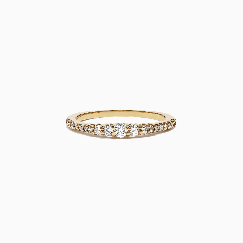 Modern Wedding Rings With Gemstones-Pave Classica 14K Yellow Gold Diamond Band Ring, 0.31 TCW