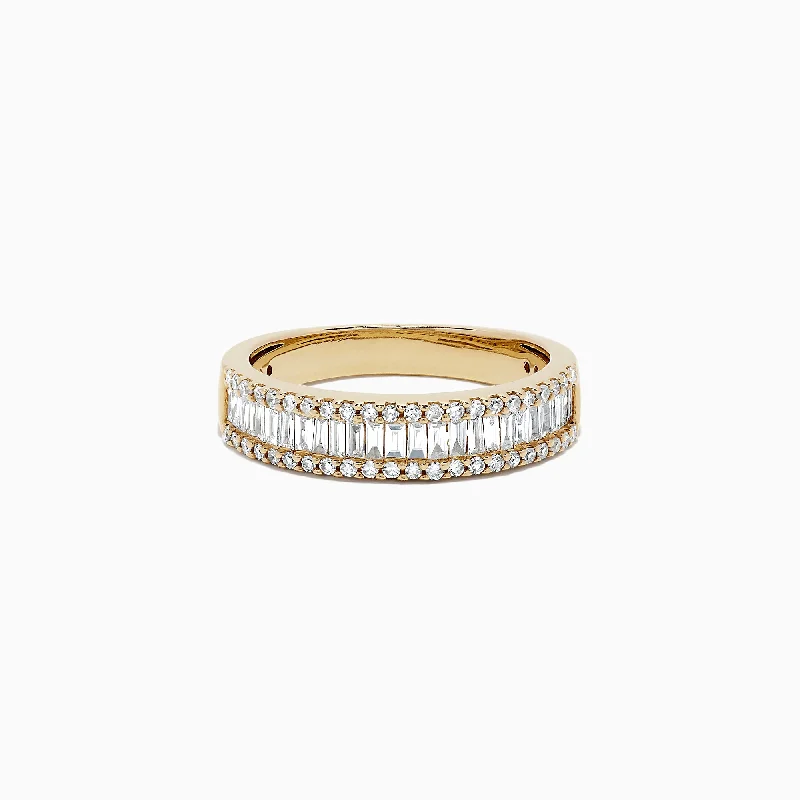 Wedding Rings With Round Diamonds For Her-D'Oro 14K Yellow Gold Diamond Ring