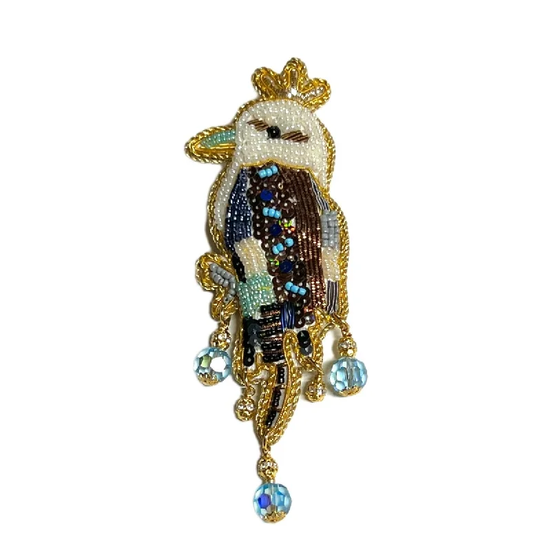 Elegant Enamel Brooch-Sparkle all the Way - Kookaburra Sits in the Old Gum Tree , Brooch