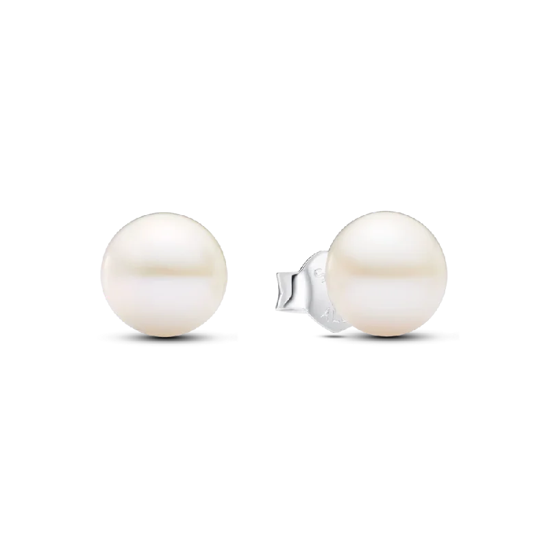 Statement Necklaces For Women -Clear Crystal Earrings-Treated Freshwater Cultured Pearl 7mm Stud Earrings