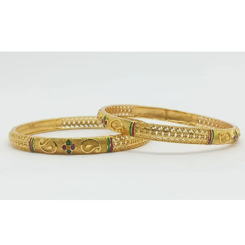 Vintage Glass Bangles For Classic Charm-SP Jewellery Gold Plated Bangle Set