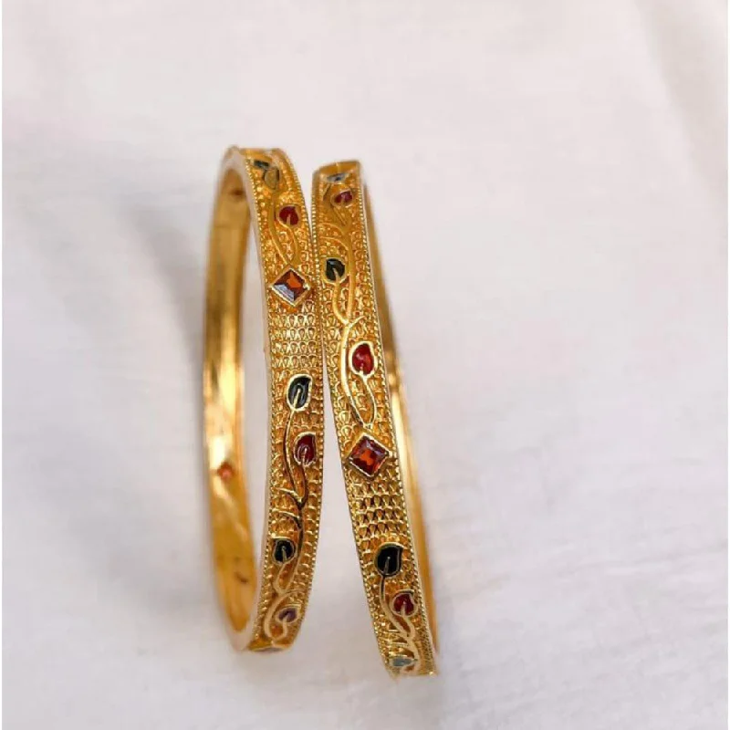 Modern Resin Bangles For Fashion Trends-SP Jewellery Gold Plated Bangle Set