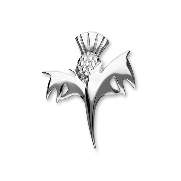 Brooch with Lace Detail-Thistle Silver Brooch B535