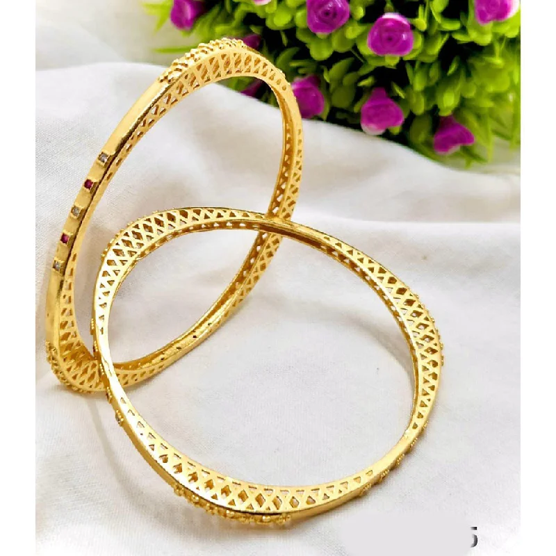 Brightly Colored Bangles For Bold Fashion-SP Jewellery Gold Plated Austrian Stone Bangle Set