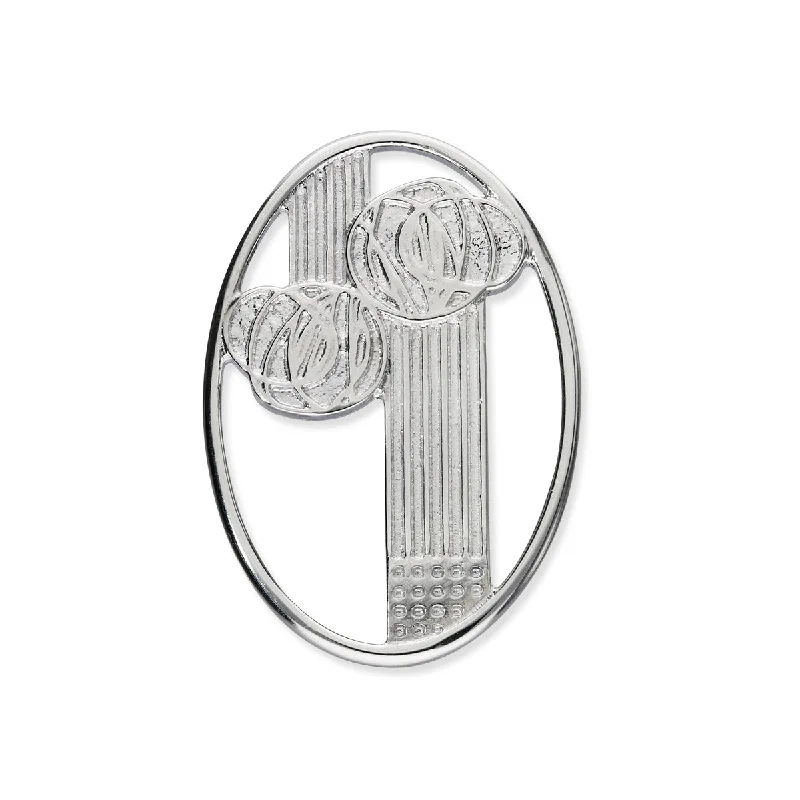 Brooch for Coat Lapel-Charles Rennie Mackintosh Silver Brooch B584