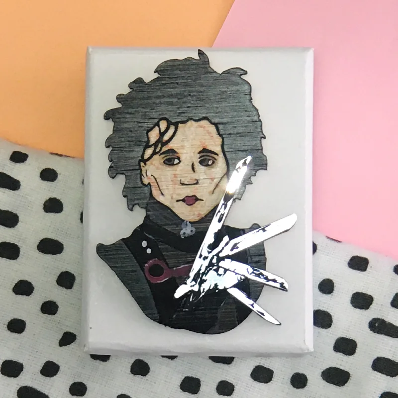 Wedding Pin with Pearls-Brooch: Edward Scissorhands