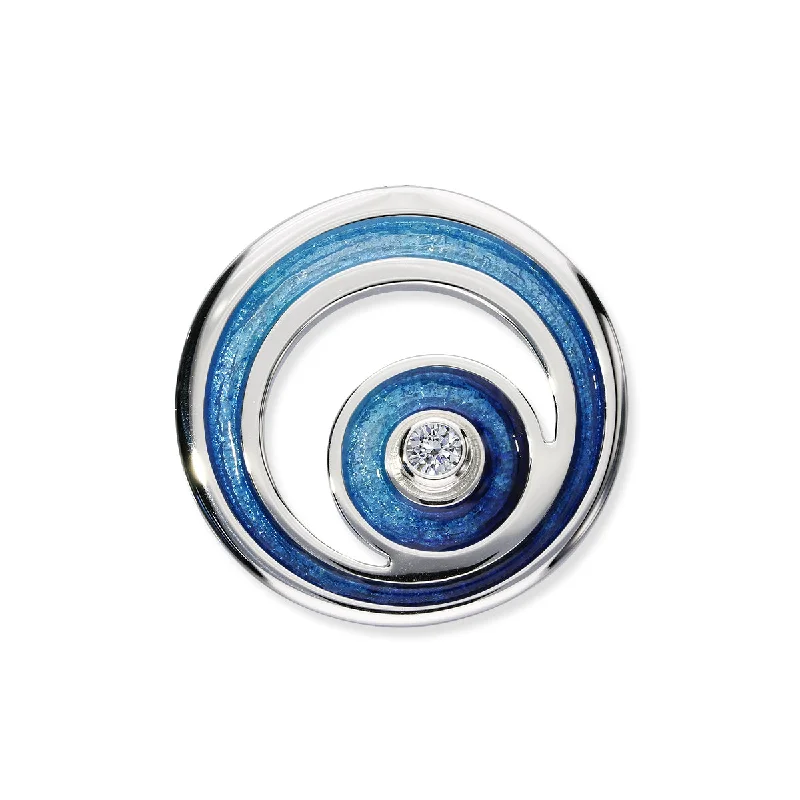 Brooch for Luxury Outfits-Orbit Silver Brooch ECB2