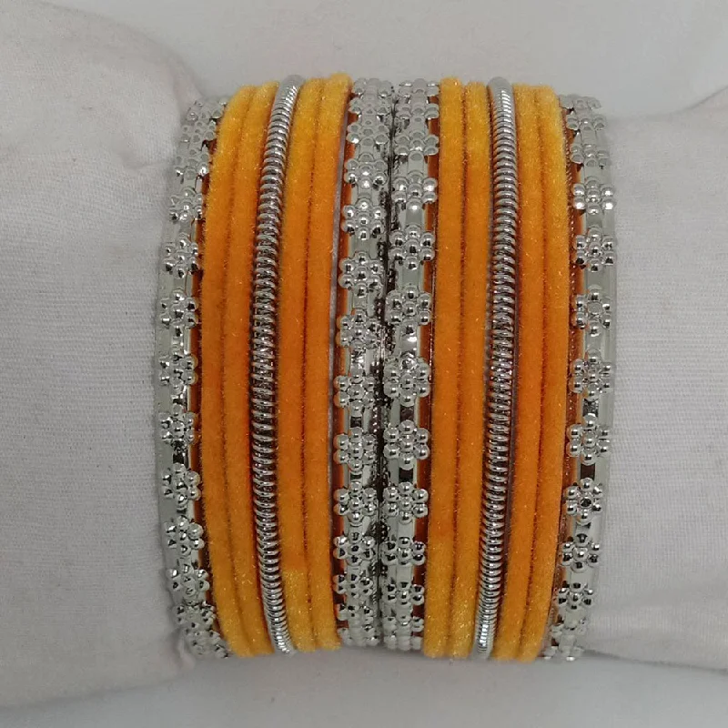 Multi-Color Bead Bangles For Vibrant Style-Shree Asha Bangles 14 Pieces in single bangle and Pack Of 12 Peach Color bangles Set