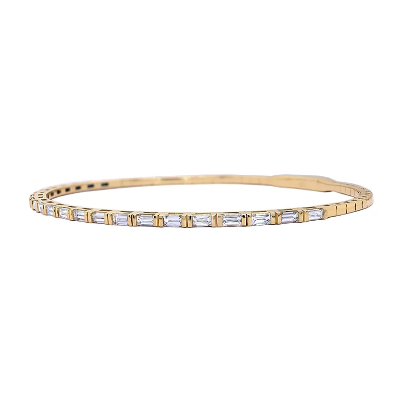 Simple Wooden Bracelets-Diamond Flex Bangle