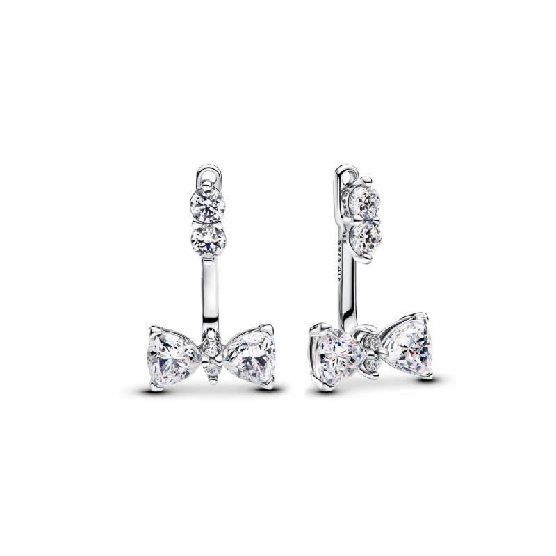 Luxury Diamond Necklaces For Women -Festive Earrings-Sparkling Bow Drop Earrings 293543C01