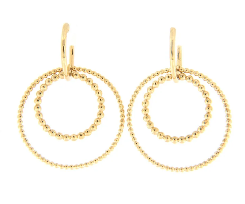 Rose Gold Necklaces For Birthdays -Long Chain Earrings-Gabriel & Co. Bujukan Double Hoop Earrings in 14K