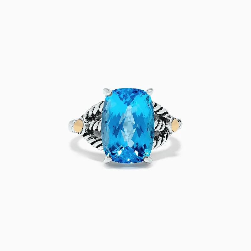 Affordable Custom Engagement Rings For Women-925 Sterling Silver Blue Topaz Ring, 6.85 TCW