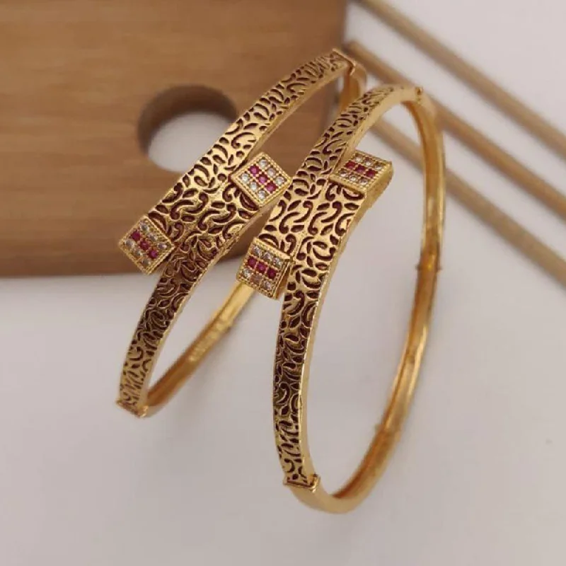 Affordable Fashion Bangles For Budget Shopping-SP Jewellery Gold Plated Austrian Stone Bangle Set