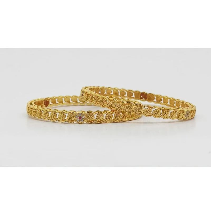 Party Wear Bangles For Glamorous Occasions-SP Jewellery Gold Plated Austrian Stone Bangle Set