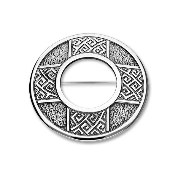 Retro Floral Brooch-Celtic Silver Brooch B532