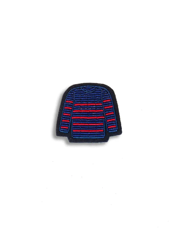 Brooch for Jacket-Sailor striped shirt embroidered brooch - SAINT JAMES x Macon & Lesquoy (BLEU/ROUGE)