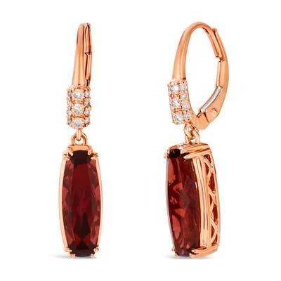 Diamond Necklaces For Special Occasions -Dangle Earrings-Le Vian® Earrings featuring 4 1/2 cts. Pomegranate Garnet™, 1/6 cts. Nude Diamonds™ set in 14K Strawberry Gold®

Style #: BVWN 1