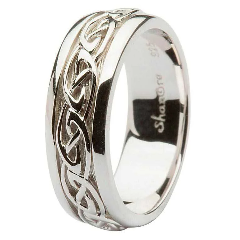 Custom Engagement Rings With Designer Settings-Gents Silver Celtic Knot Ring